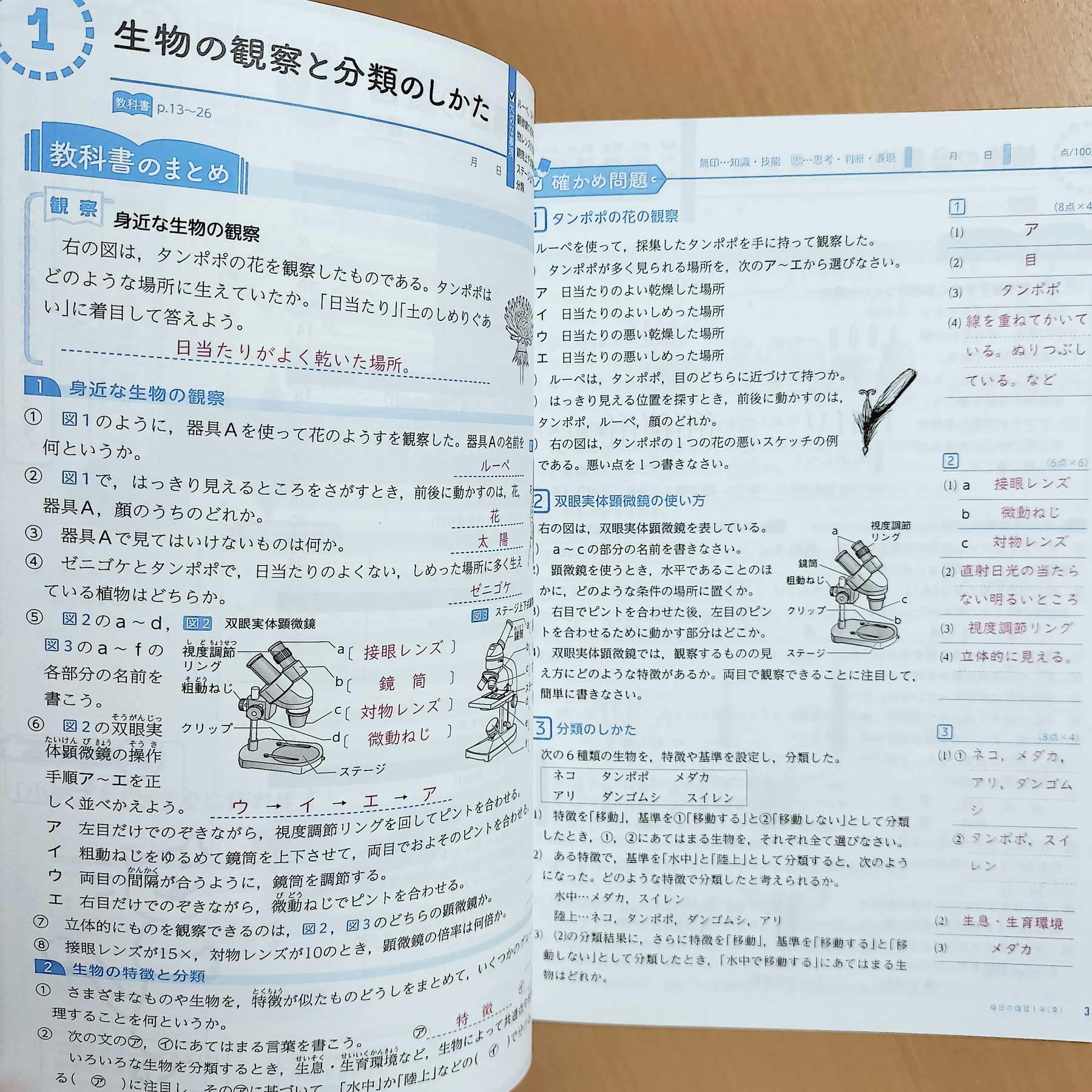 Amazon.co.jp: 2024年度版「毎日の復習 理科 1年 東京書籍版【教師用