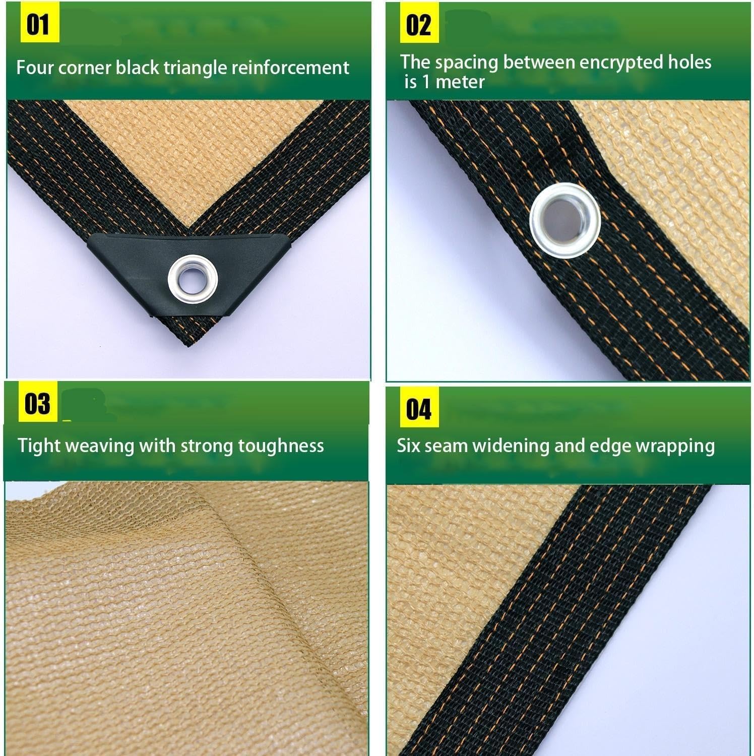 DaoGeSir Shade Net Greenhouse Shade Cloth, Sun Shade Cover 85% Shade Mesh Tarp with Grommets Sunblock Shade Clothfor HDPE Sun Shade Mesh for Outdoor Patio Pergola Roof Car Cover (Size : 2m*4m)