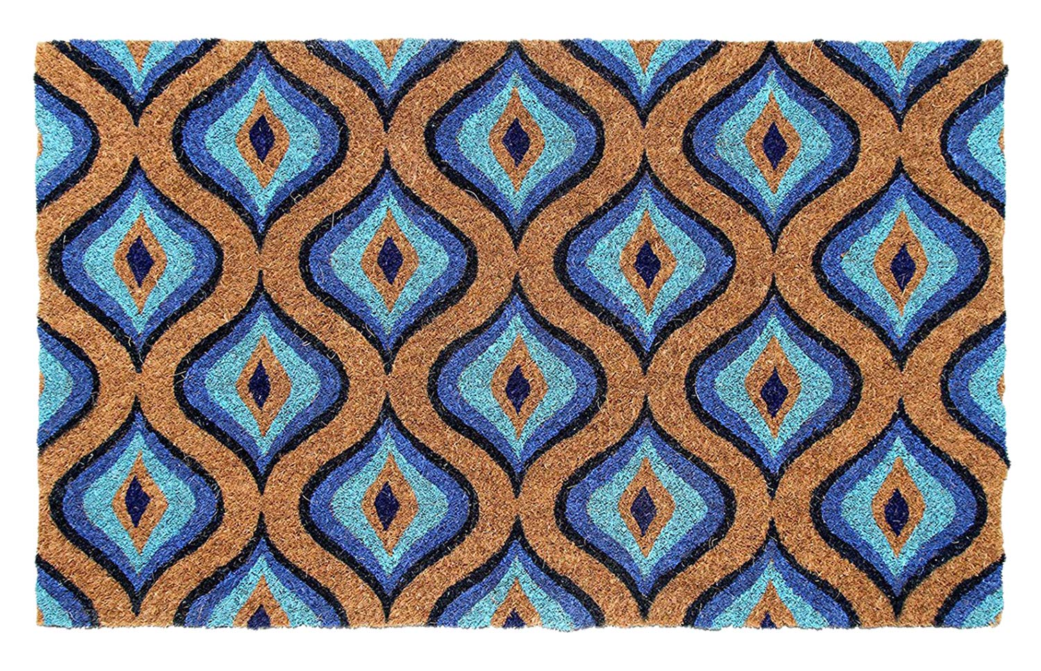 Onlymat Natural and Durable Thick Material Coir with PVC Backing Designer Doormat for Home and Office Entrance (Multicolour, 75 X 1.5 X 45 cm)