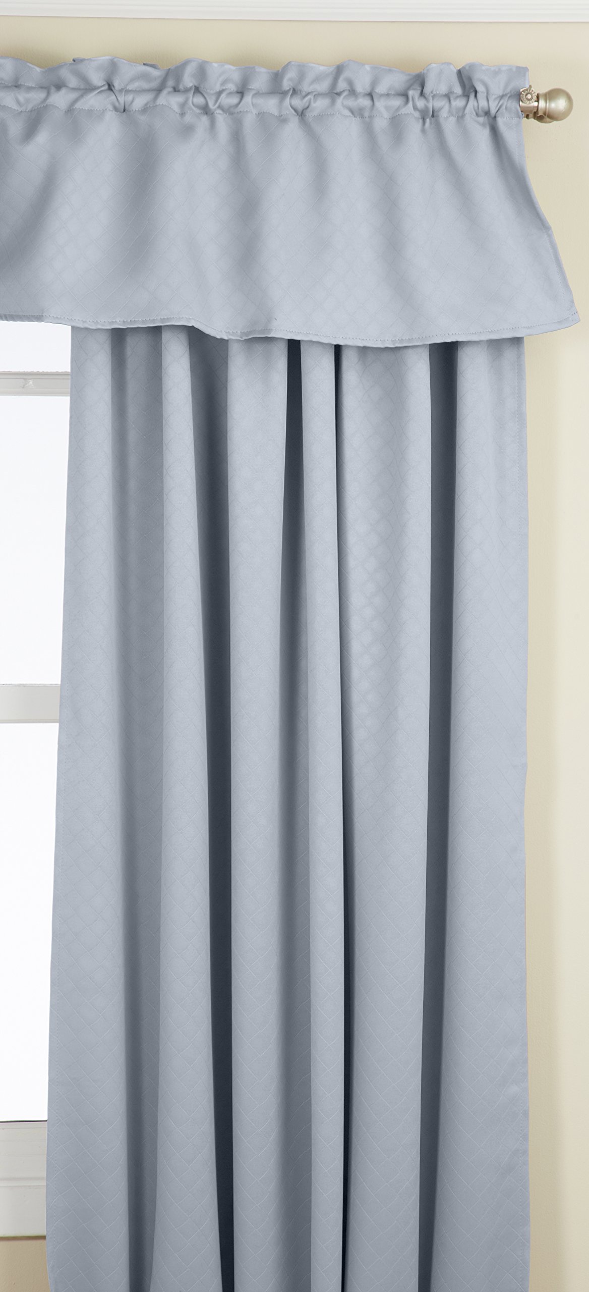 Lorraine Home Fashions Facets Room Darkening Blackout Tailored Valance, 57 by 12-Inch, Blue