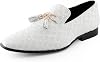 Amali Chaz, Men's Slippers - Loafers Men Slip on Shoes - Mens Casual Shoes - Man Made Velvet, Tuxedo Shoes - Metal Gold Chain Tassel & Gold Metal Tip, Dress Shoes - Gift