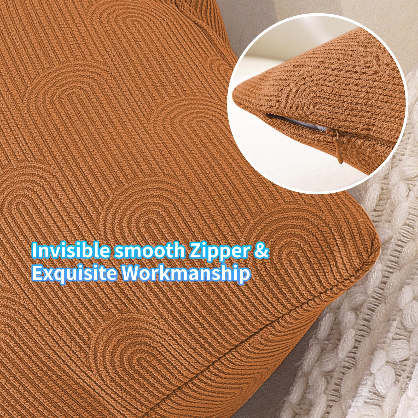 CYCMACO 2 Piece Sofa Cushion Cover, 60 x 60 cm, Sofa Cushion Covers for Living Room Cushion Cover with Invisible Zipper - Image 4