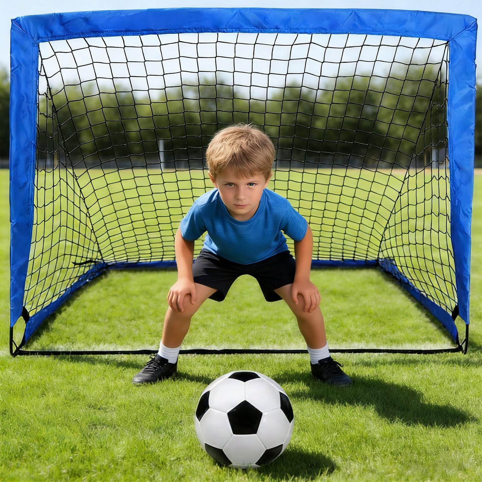 Juego de porterías de entrenamiento de fútbol plegable que incluye bolsa de transporte portátil y accesorios para adultos mejores jugadores de fútbol juveniles