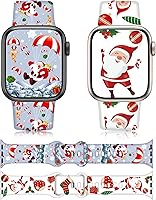 Vista 20 de Christmas Gift Compatible with Christmas Apple Watch Bands for Women 49mm 46mm 45mm 44mm 42mm, Soft Silicone Santa Claus for Apple Watch Ultra 3