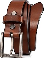WOLFANT Men's Heavy Duty Full Grain Leather Belt - 100% Italian Solid Cowhide, 1.5" Thick, Timeless Vintage Buckle