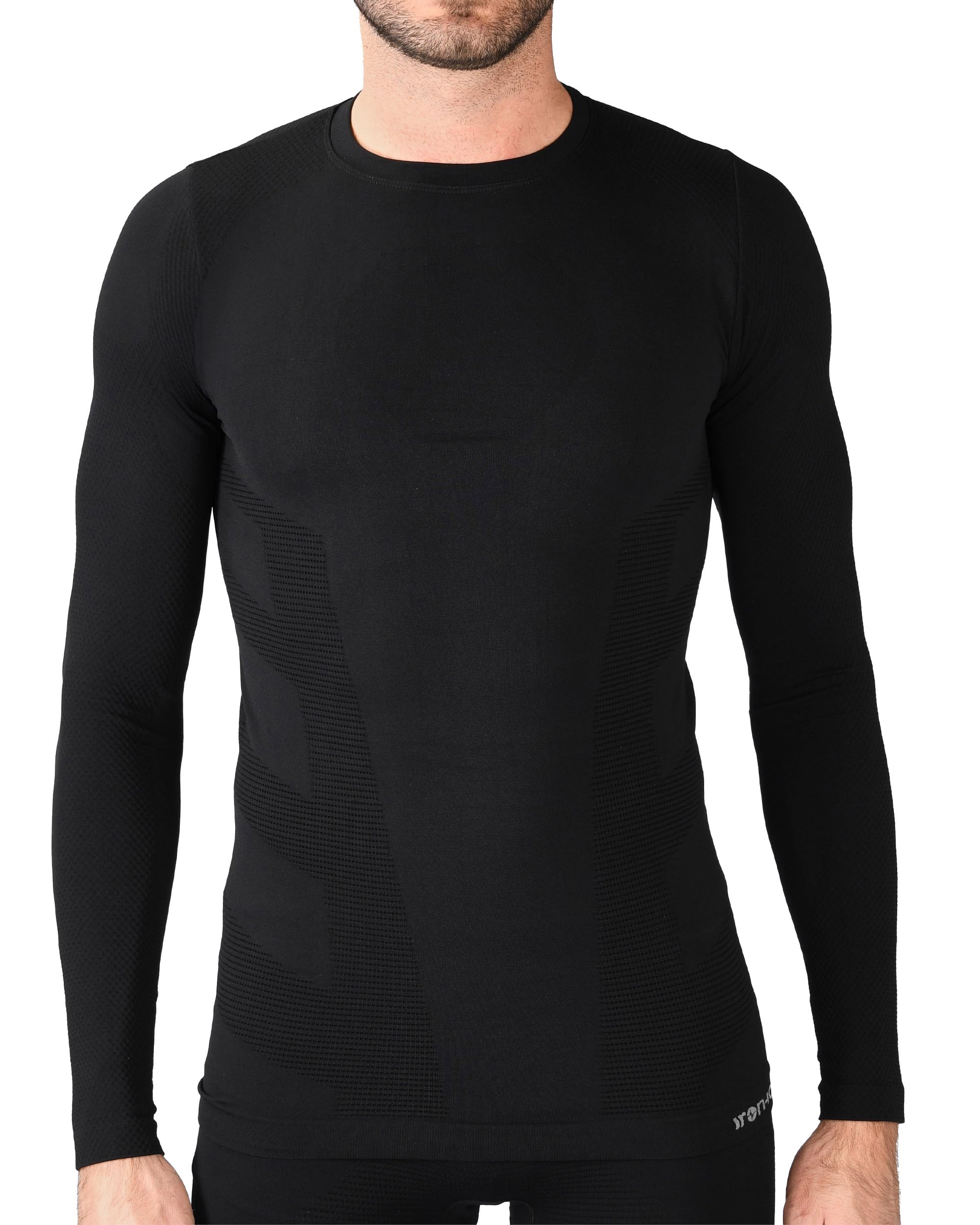 Iron-Ic - T-Shirt Uomo Maniche Lunghe I-Soft Seamless con Tessuto Thermo Dry - Fitting Slim per Sport Outdoor e Indoor - Art. 201771