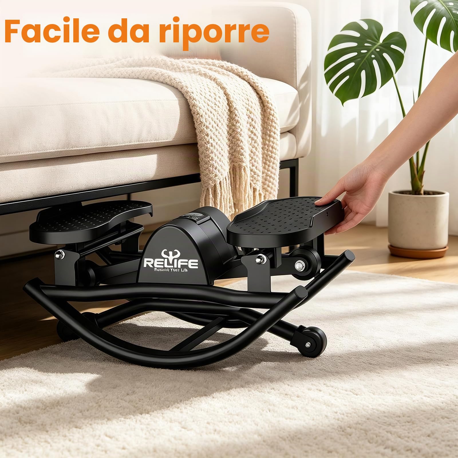 RELIFE REBUILD YOUR LIFE Stepper oscillante per uso domestico Oscillazione laterale Movimento 3D Stepper oscillante a basso impatto per fianchi, gambe e glutei ideale per casa e appartamento
