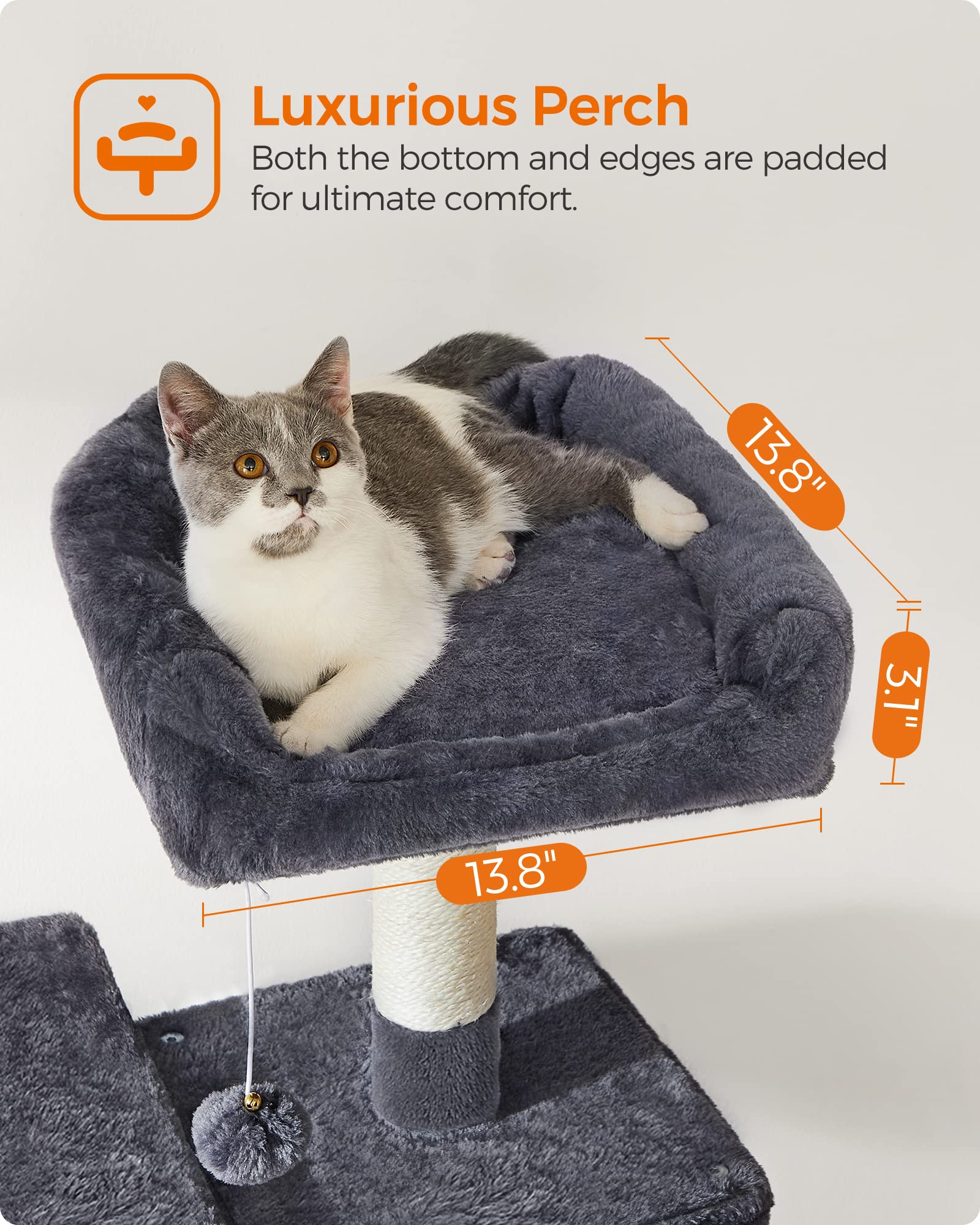 Amazon | FEANDREA キャットタワー スリム 猫タワー ハンモック