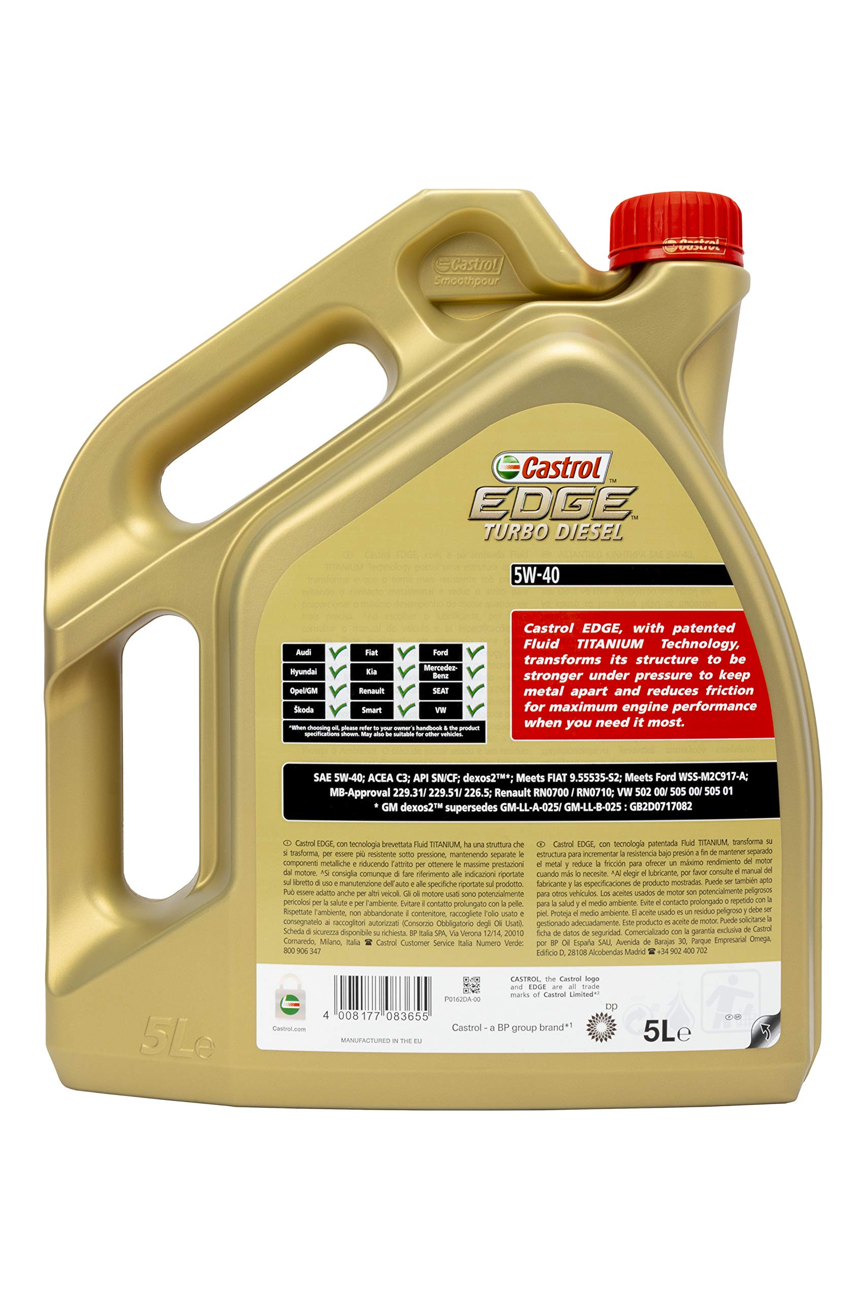 Castrol EDGE Turbo Diesel Engine Oil 5W40 5L (German label) Buy