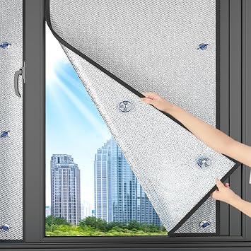 Sun Protection Privacy Window Film,Thermal Insulation Reflective Film,Heat Control Window Tint Film,Aluminum Foil Blackout Window Sticker,Insulation Film Radiant Barrier 20x47