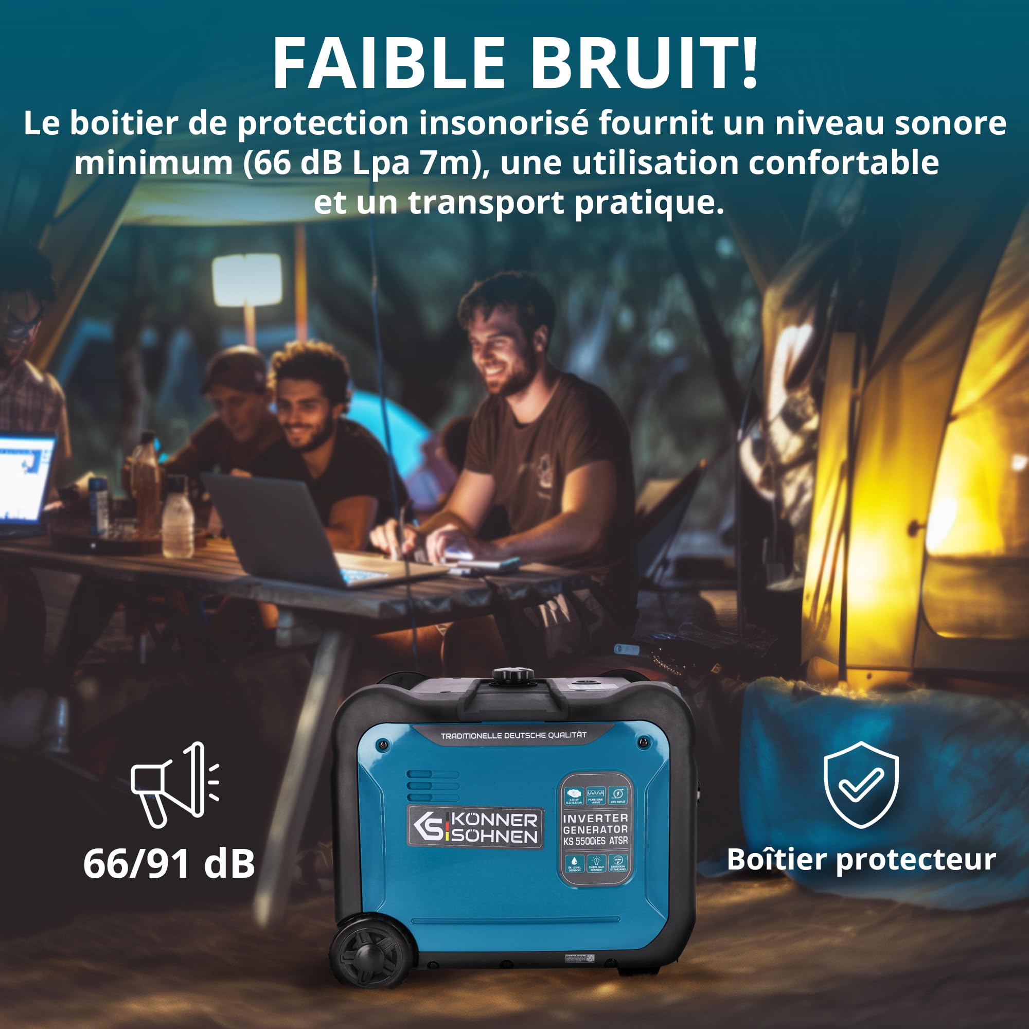 Könner & Söhnen KS 5500iE S ATSR Générateur de courant 5500 W,powerstation d'alimentation avec affichage LED, unité d'alimentation de secours Euro V.