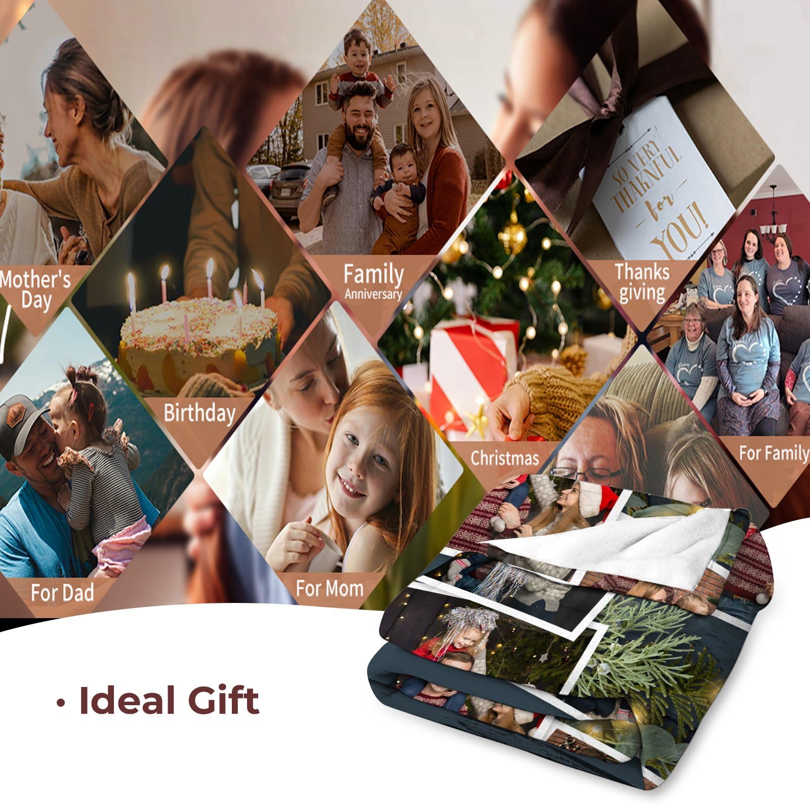 Manta personalizada con texto de fotos para novio, novia, mantas personalizadas para parejas, regalos personalizados de San Valentín, aniversario, Navidad, cumpleaños para ella, él, esposa