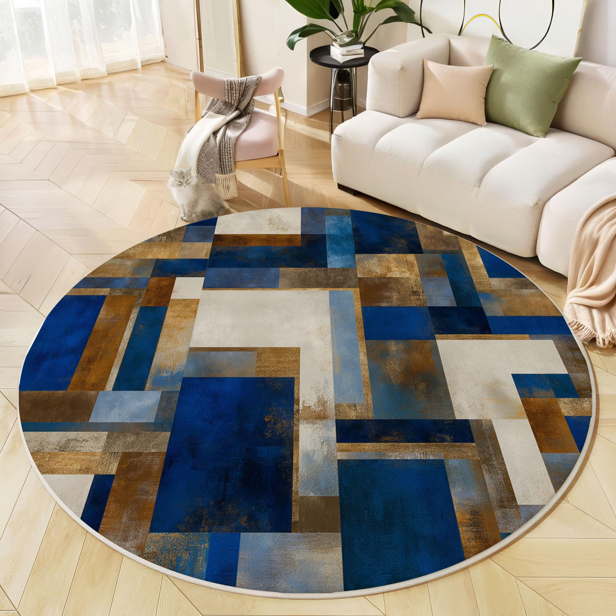 Tapis bleu marine 200 cm lavable et antidérapant pour simplifier le quotidien