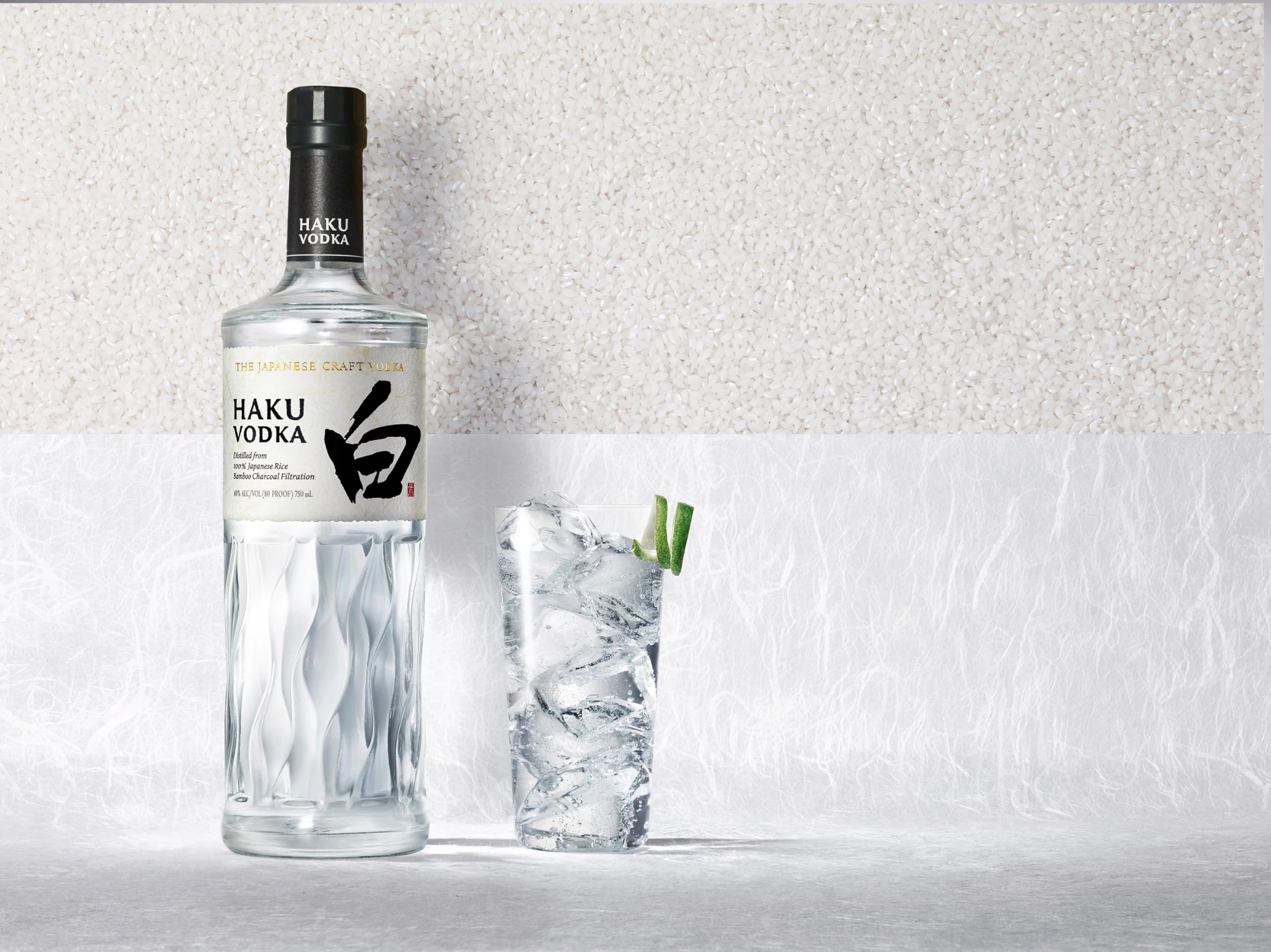 Suntory Haku Vodka , Super Premium Vodka aus dem House of Suntory in Japan , aus japanischem Reis , 700 ml , 40 Prozent