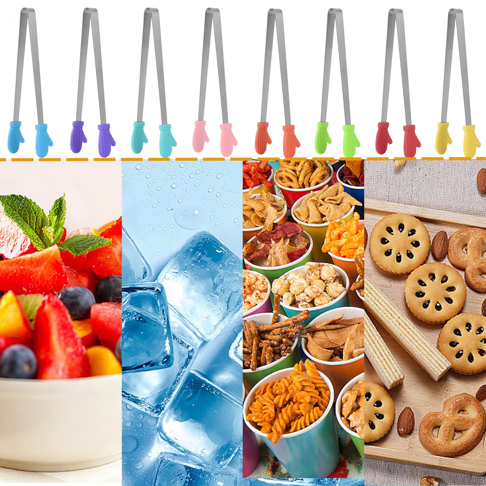 Mini-Silikonzangen Für Küche & Kinder – 14 Cm, 3 Farben, Lebensmittelecht, Ideal Für Snacks & Spiel