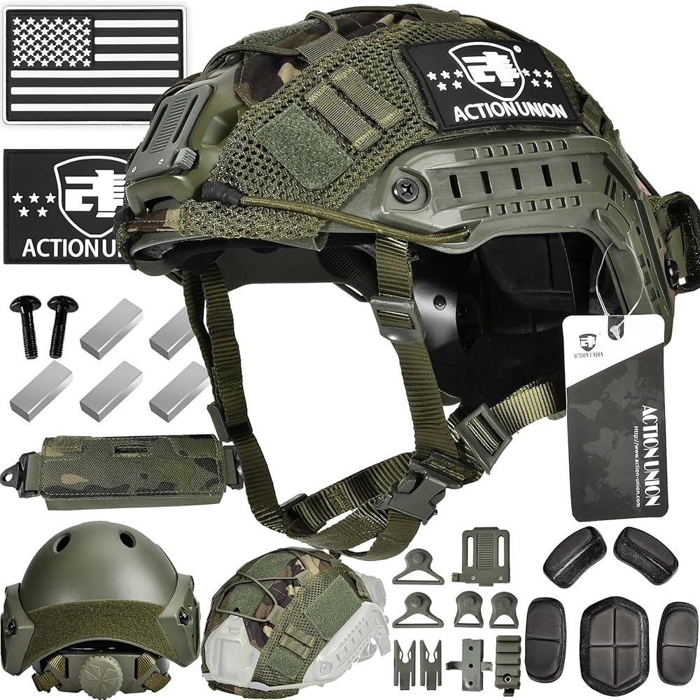 FASTタイプ戦術ヘルメット｜調整可能｜オリーブドラブ Amazon.co.jp: ACTIONUNION エアソフト ファストヘルメット プロ