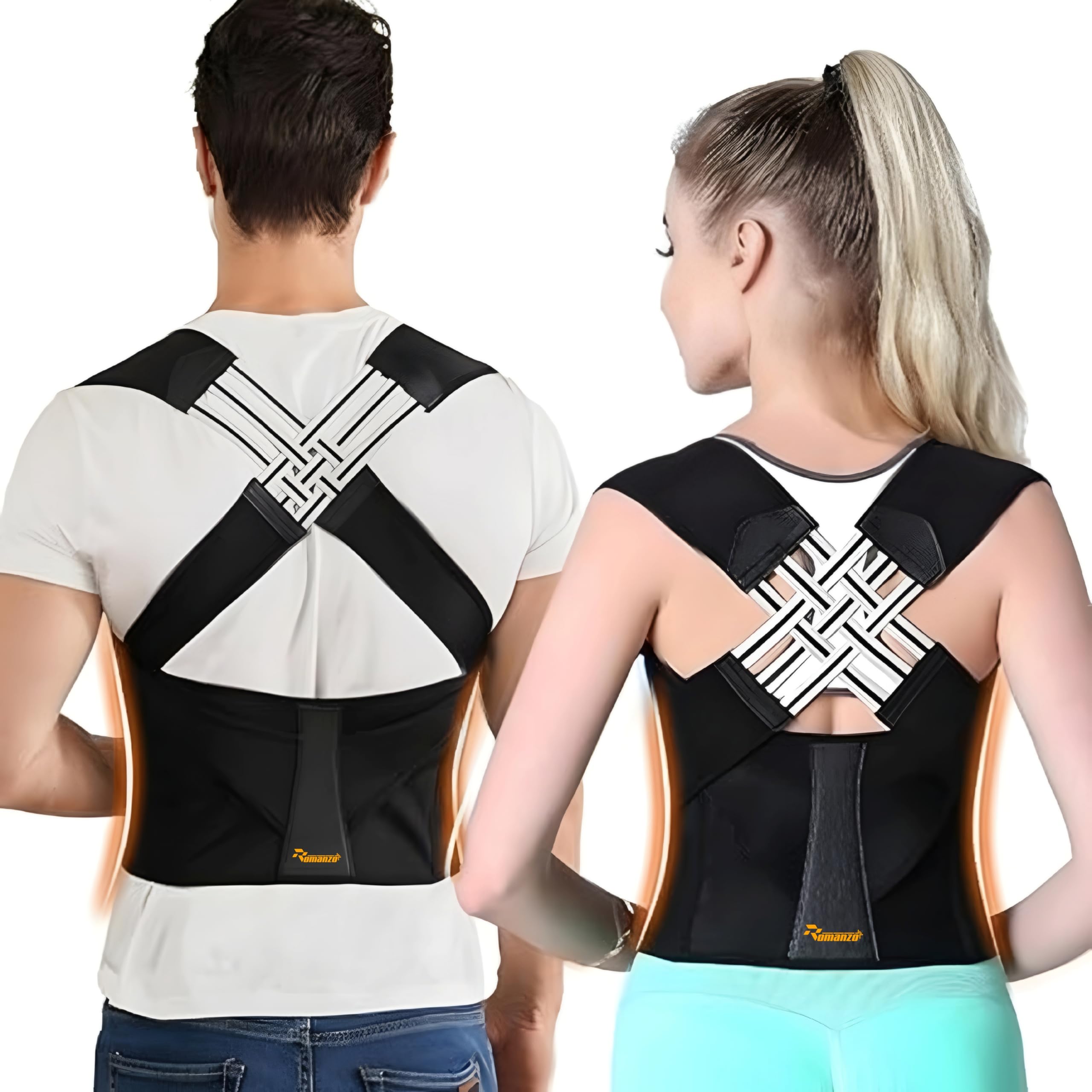 ROMANZO Neoprene X-Cross Posture Corrector Belt Universal Size Shoulder & Back Support Belt | Back Straightener Brace For Spine & Body Posture Correction | Clavicle Support For Unisex | Universal Size-picture-30