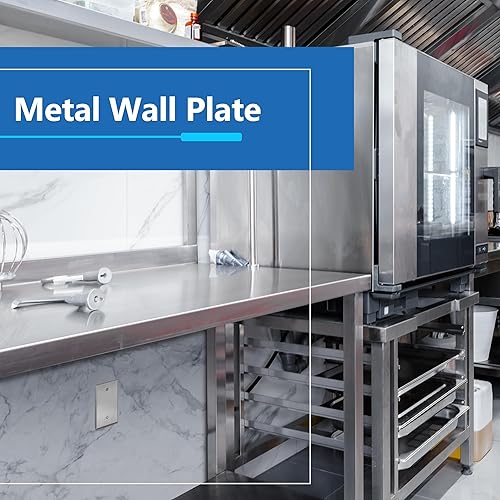 Miniatura 2 de LIDER Placa de pared de metal en blanco, cubierta de salida de acero inoxidable, resistente a la corrosión, tamaño mediano de 1 banda, 4.88 x 3.11