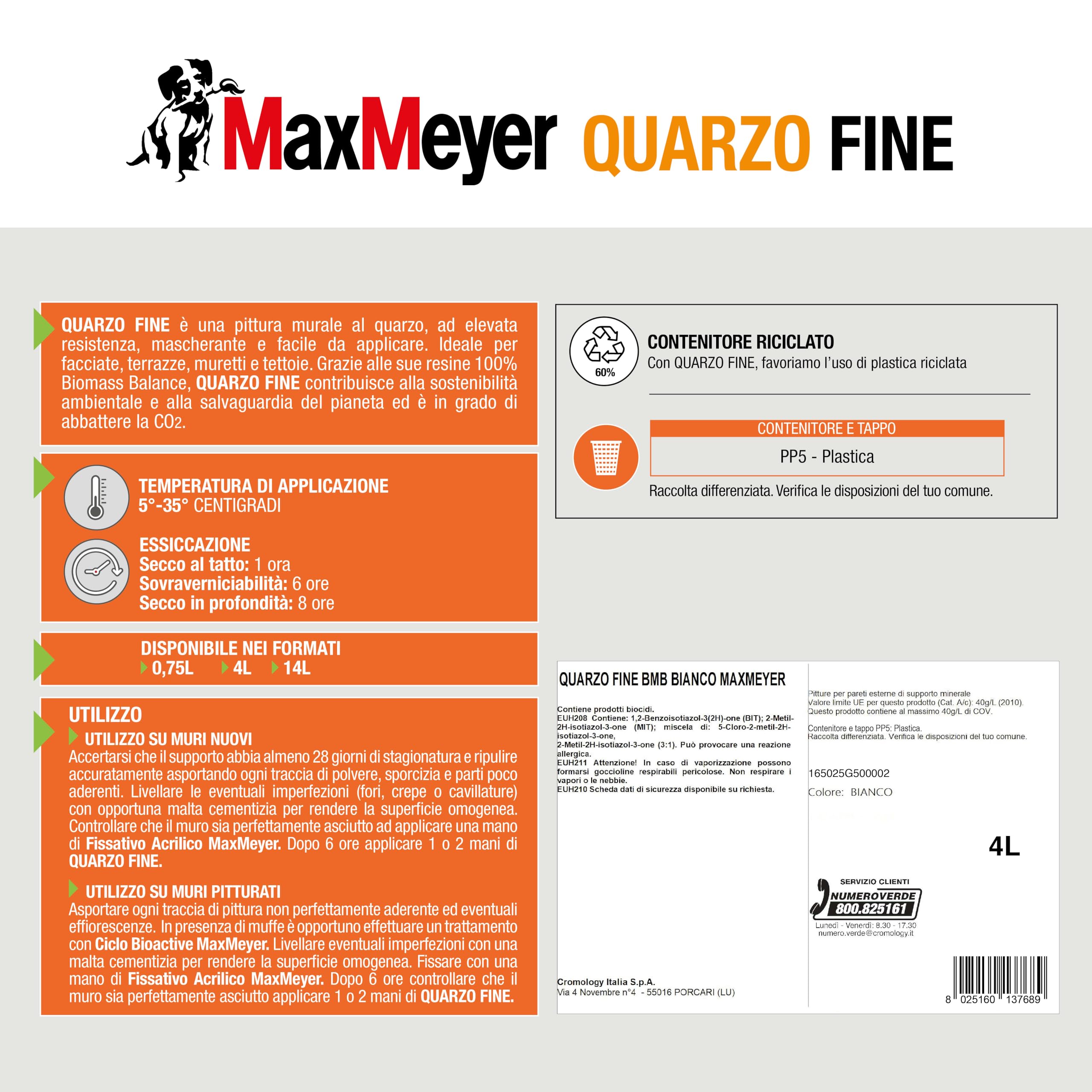 MAXMEYER Quarzo fine Bianco BMB, 4 L