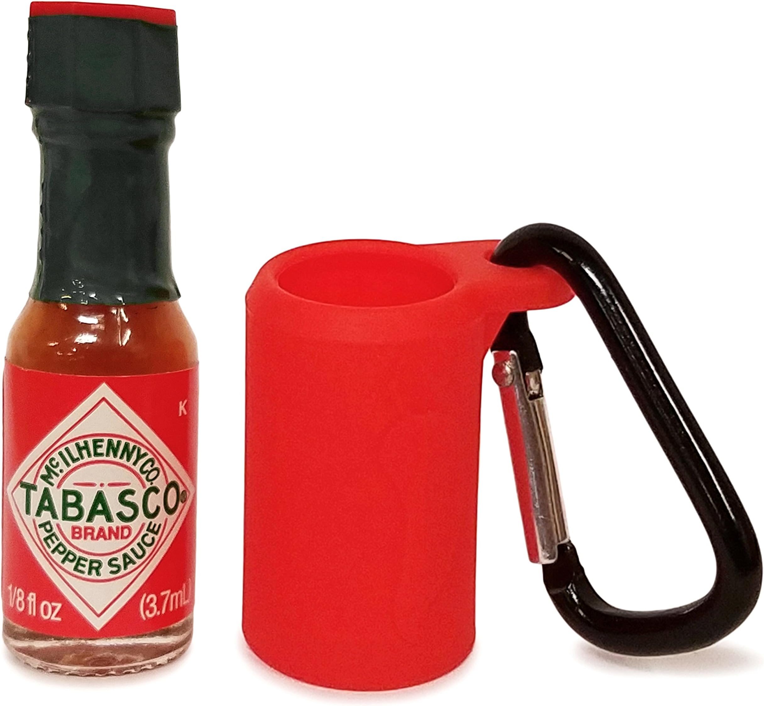 Tabasco Sauce Keychain - Includes Mini Bottle of Original Hot Sauce. Miniature Individual Size Perfect for Travel, Key Chain or Purse. Refillable and Strong. (80)