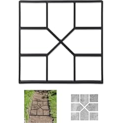 Placas Hormigon Prefabricado Relaxdays Molde Hormigón para Pavimentos, Plástico, Negro, 4 x 40 x 40 cm