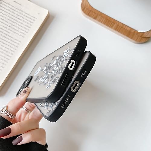 Miniatura 3 de ZTOFERA Funda para iPhone 15 Pro, funda transparente de diseño estético, funda protectora a prueba de golpes de PC esmerilada 3D con patrón de