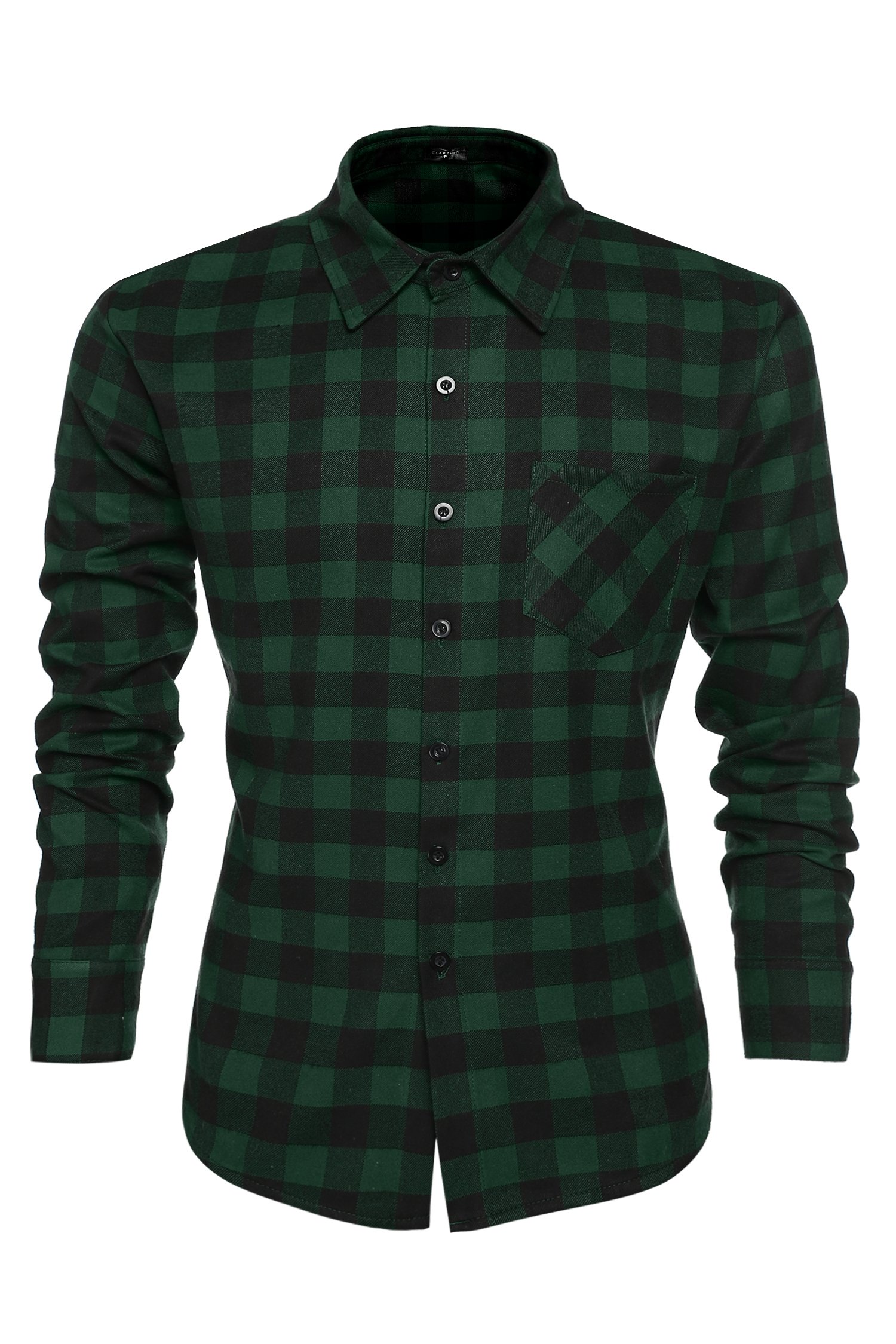 COOFANDY Men's Casual Plaid Shirt Slim Fit T-Shirts