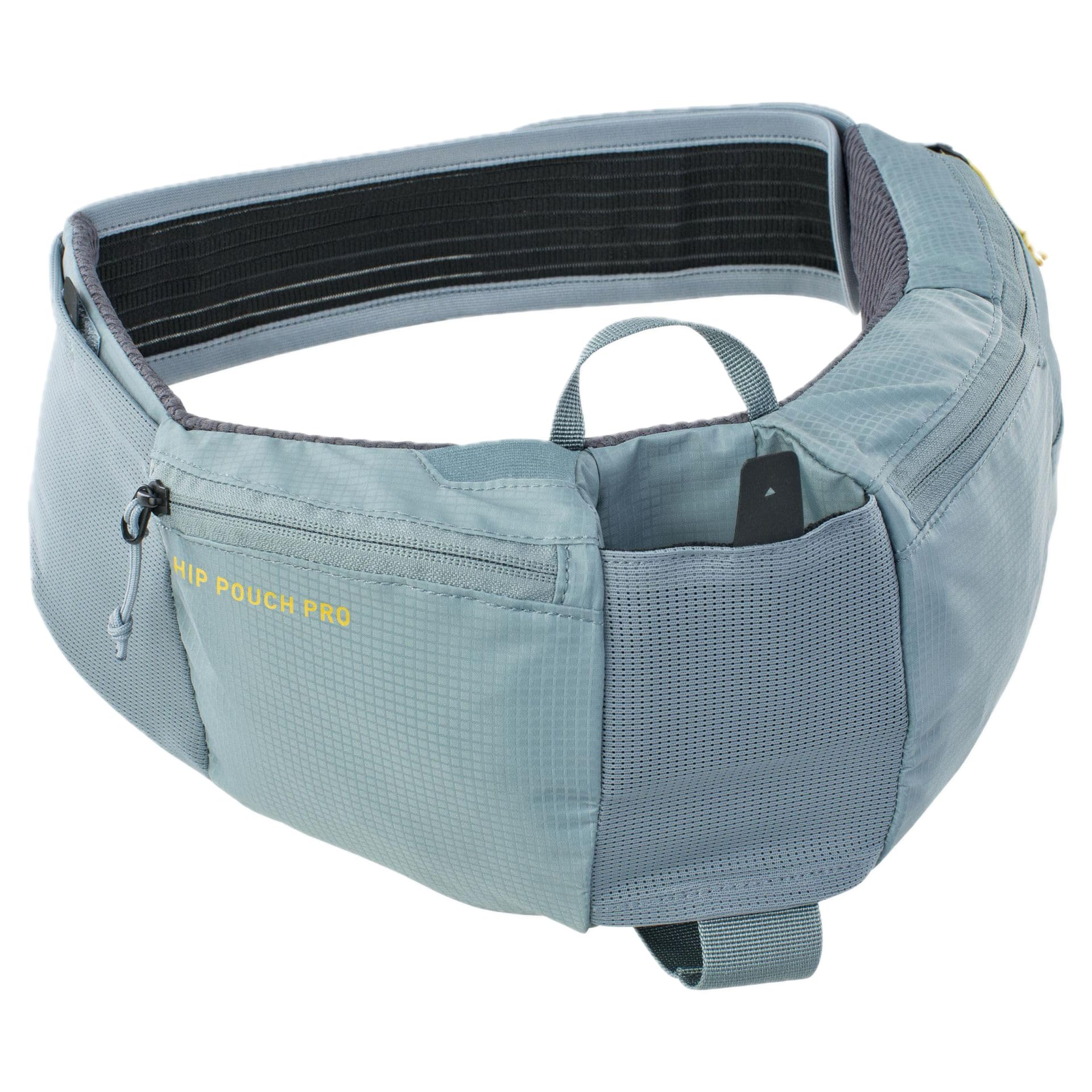 EVOC Hip Pouch Pro Sacoche Ventrale Sacoche Ventrale pour Les randonnées à vélo et Les sentiers (capacité de 1,5l, y Compris 550 ML Drink Bottle, 2 Poches de Ceinture Ventrale), Gris Acier