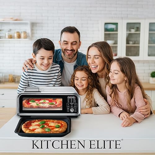 Miniatura 9 de Kitchen Elite Combo de freidora de aire digital 15 en 1 con panel táctil y capacidad de pizza de 12 pulgadas, acero inoxidable, plateado