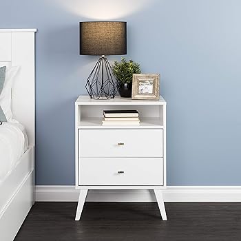 Amazon Com Prepac Yaletown 2 Drawer Tall Nightstand White Furniture Decor