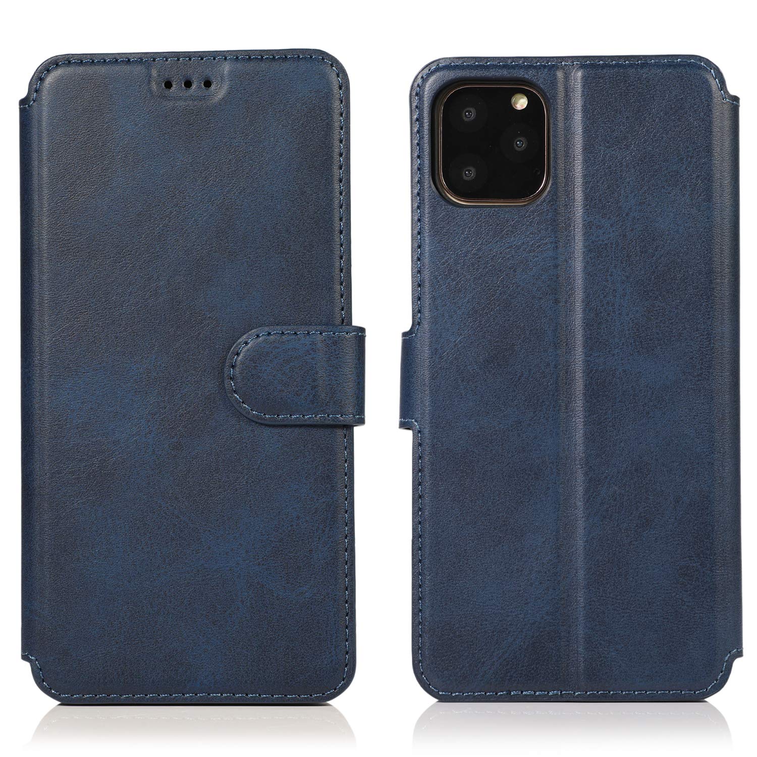 Flip portefeuille compatible avec iPhone 11 Pro Max fine housse bleu marine - 8