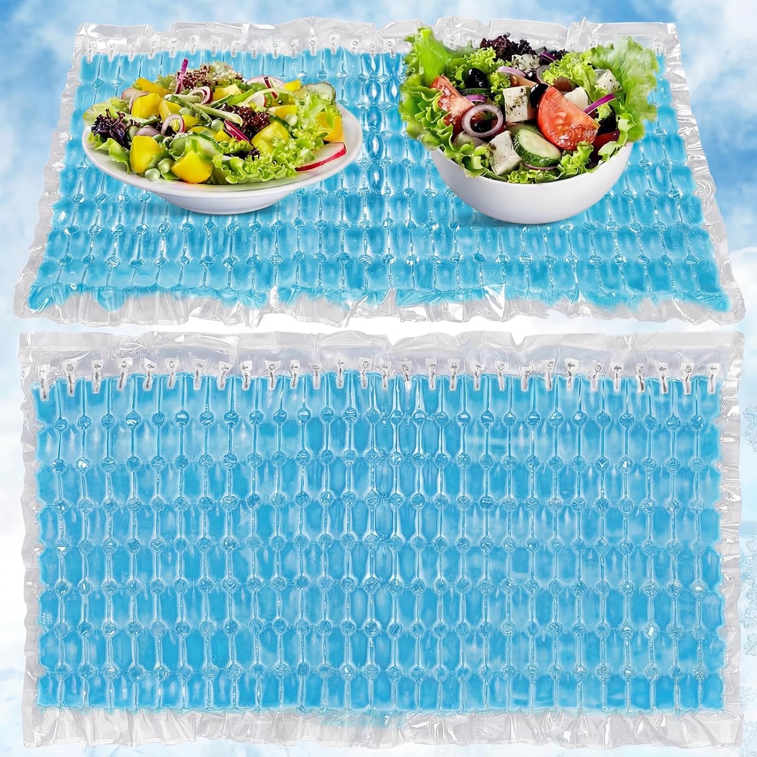 Reusable Freezable Ice Mat Sheets for Coolers Flexible Ice Packs for Food Trays, Cheese Boards, Deli Meats, Veggie Plates, Sushi, Party Platters