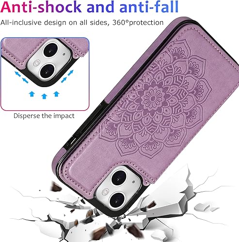 Miniatura 4 de Asuwish Funda de teléfono para iPhone 14 Plus de 6.7 pulgadas con protector de pantalla y cubierta de cartera de cuero con soporte para tarjeta de