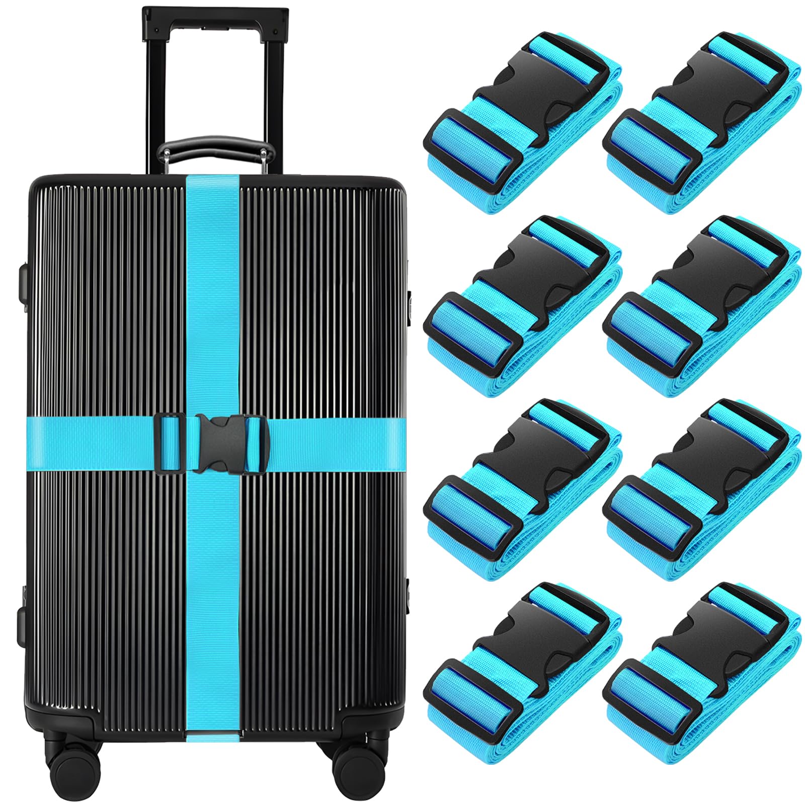 BILIONE Luggage Straps for Suitcases,79" Long Adjustable Luggage Belts