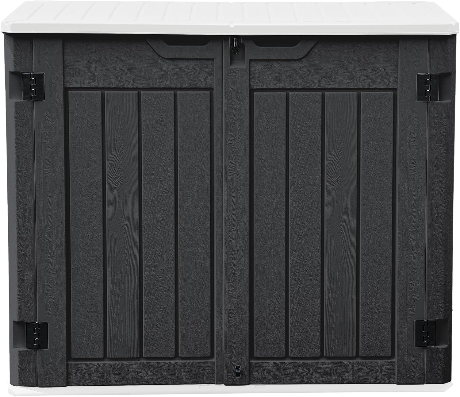 DWVO Outdoor Weather-Resistant Horizontal Storage Shed, 35 Cu Ft Capacity, Lockable and Waterproof, Suitable for Storing Garden Tools, Dark Gray DWVO Outdoor Weather-Resistant Horizontal Storage Shed, 35 Cu Ft Capacity, Lockable and Waterproof, Suitable for Storing Garden Tools, Dark Gray