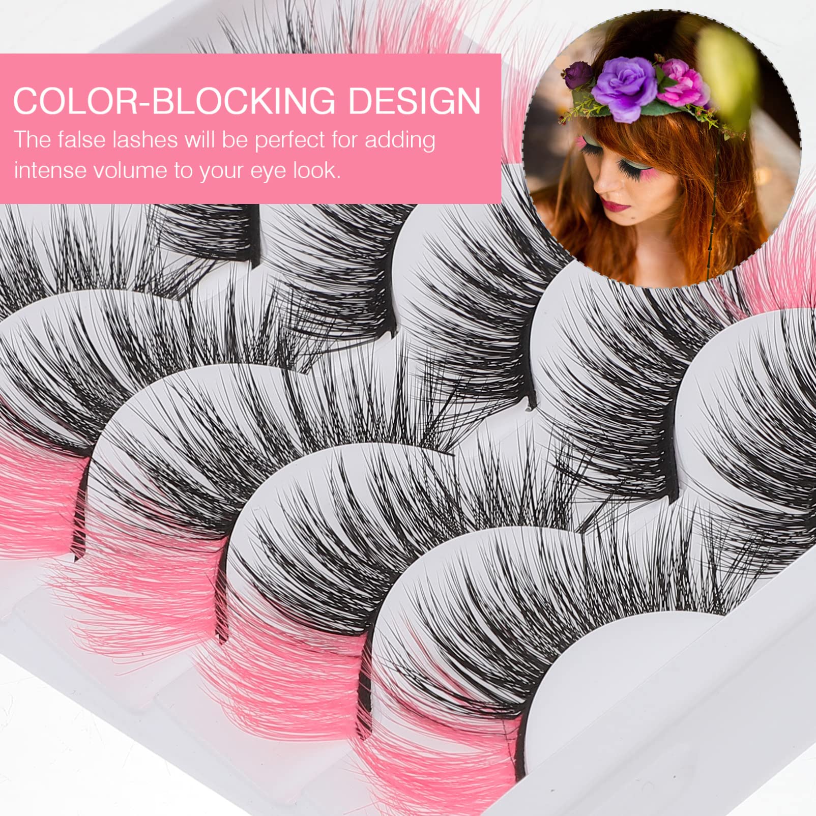 Baluue 25pares Pestañas Postizas De Color Fluorescente Extensiones De Maquillaje Reutilizable Para Bodas y