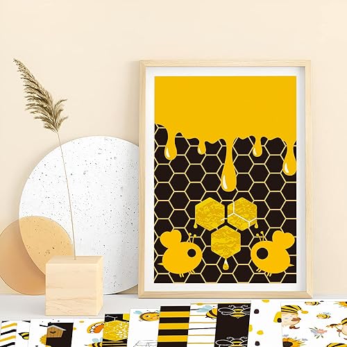 Miniatura 6 de Haooryx Juego de 60 piezas de papel con patrón bohemio de 11 x 11 pulgadas, retro, bohemio, arco iris, papel decorativo de doble cara, papel