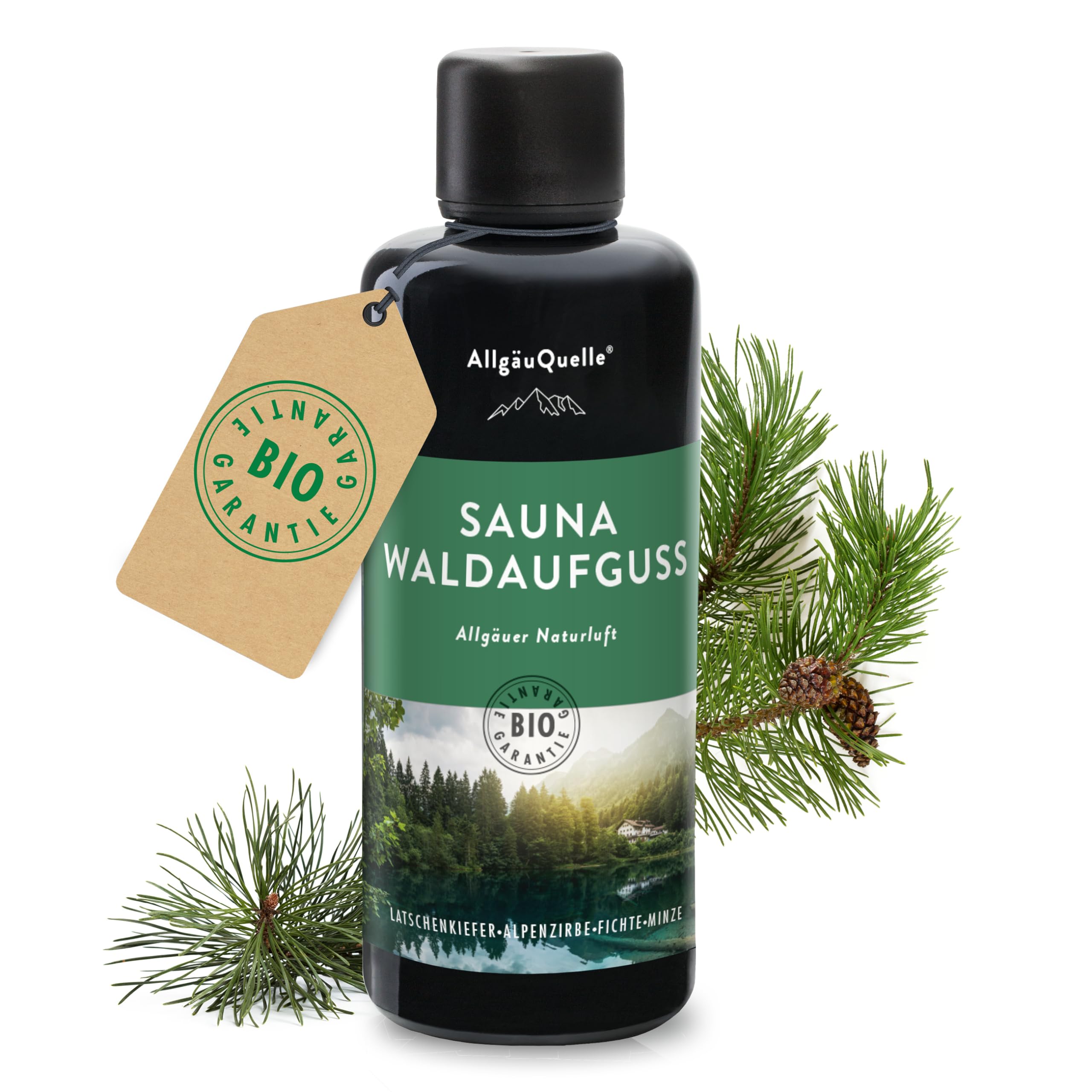 AllgäuQuelle® Saunaaufguss [100% reine Bio Öle] Naturluft Alpenzirbe ...