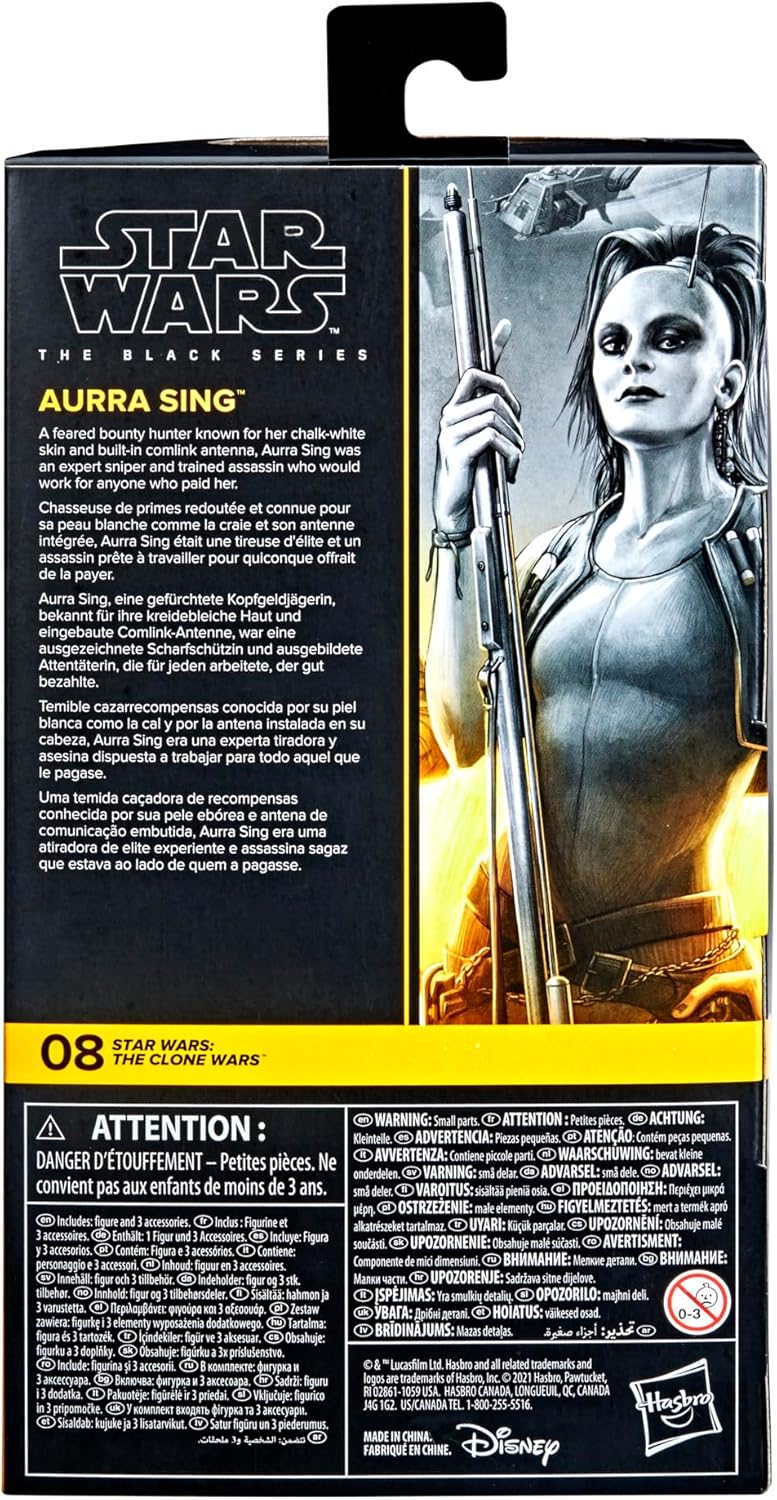 STAR WARS The Black Series Aurra Sing Toy 6-Inch-Scale The Clone Wars Collectible Action Figure, Toys for Kids Ages 4 and Up,F1870