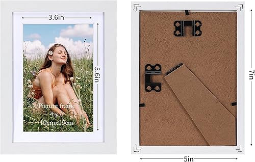 Vista 16 de EYMPEU Portarretratos de 5 x 7 pulgadas con paspartú, de madera negra, para exhibir fotos de 5 x 7 con paspartú o fotos de 6 x 8 pulgadas sin