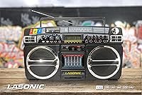 Vista 2 de Lasonic i-931BT BoomBox BLUETOOTH AM/FM EQ USB SD AUX w/Remote Batería incorporada - Blanco