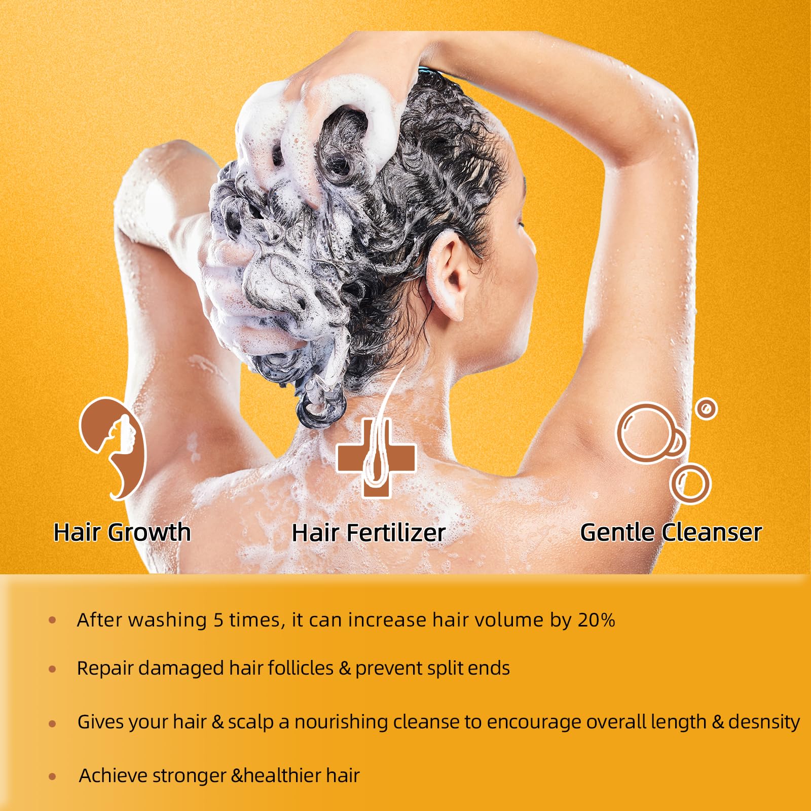 Shampoo Bar Conditioner for Hair Growth Cleanse Moisturize Nourish Strengthen Handcrafted Soap Safe Hair Care For Unisex All Hair Types Plastic-Free 60g (Honey) - Image 3