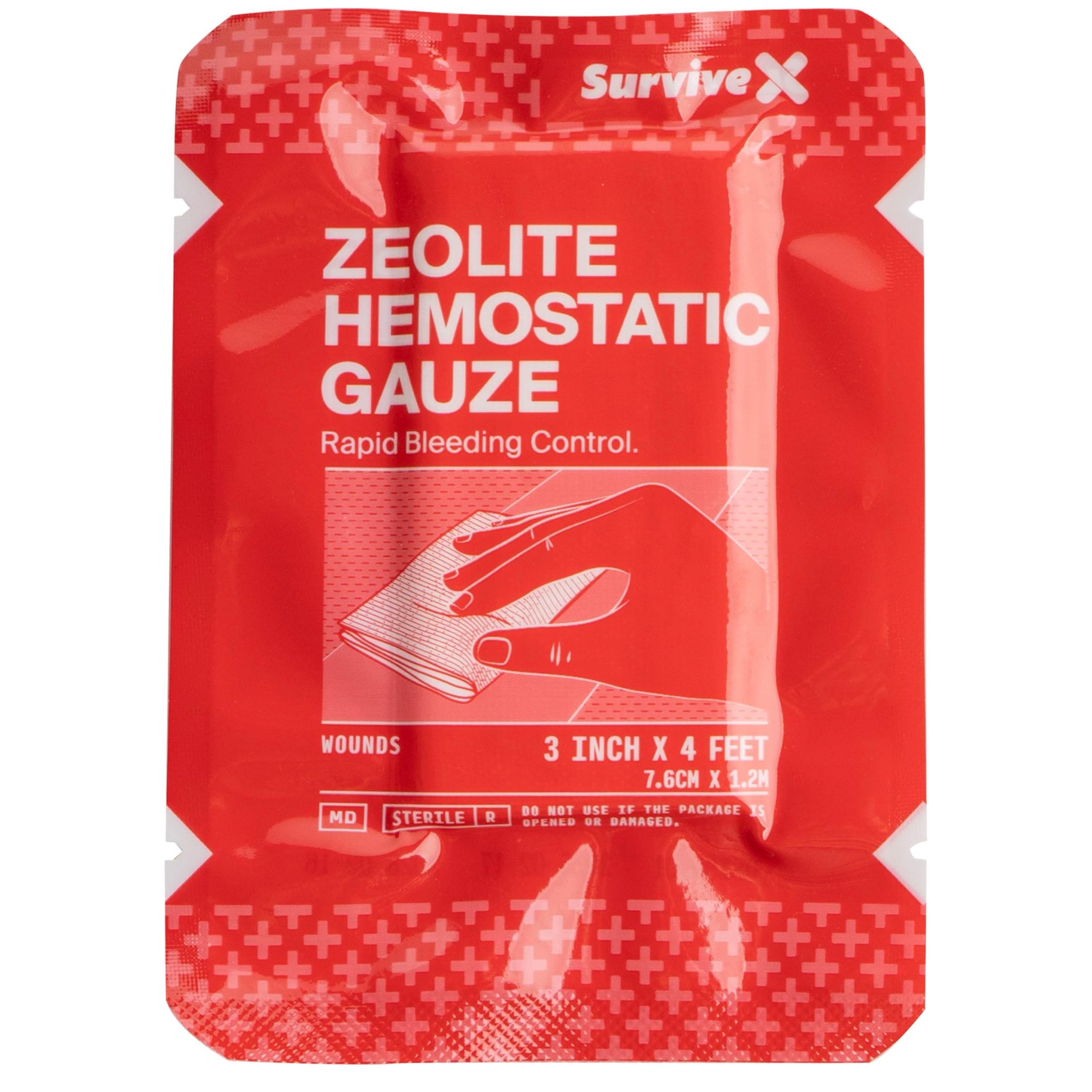 Hemostatic Gauze - Quick Blood Clotting Gauze for Wounds - Trauma Kit Hemostatic Dressing - 3 in x 4 FT - 1 PC