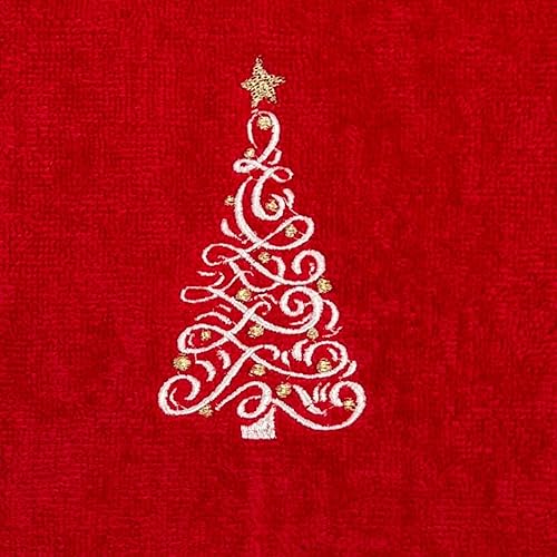 Miniatura 200 de Juego de 2 toallas de mano de baño de Navidad, color gris oscuro, 100% algodón, bordadas, diseño de copos de nieve, 16 x 25 pulgadas, toallas 24 Let