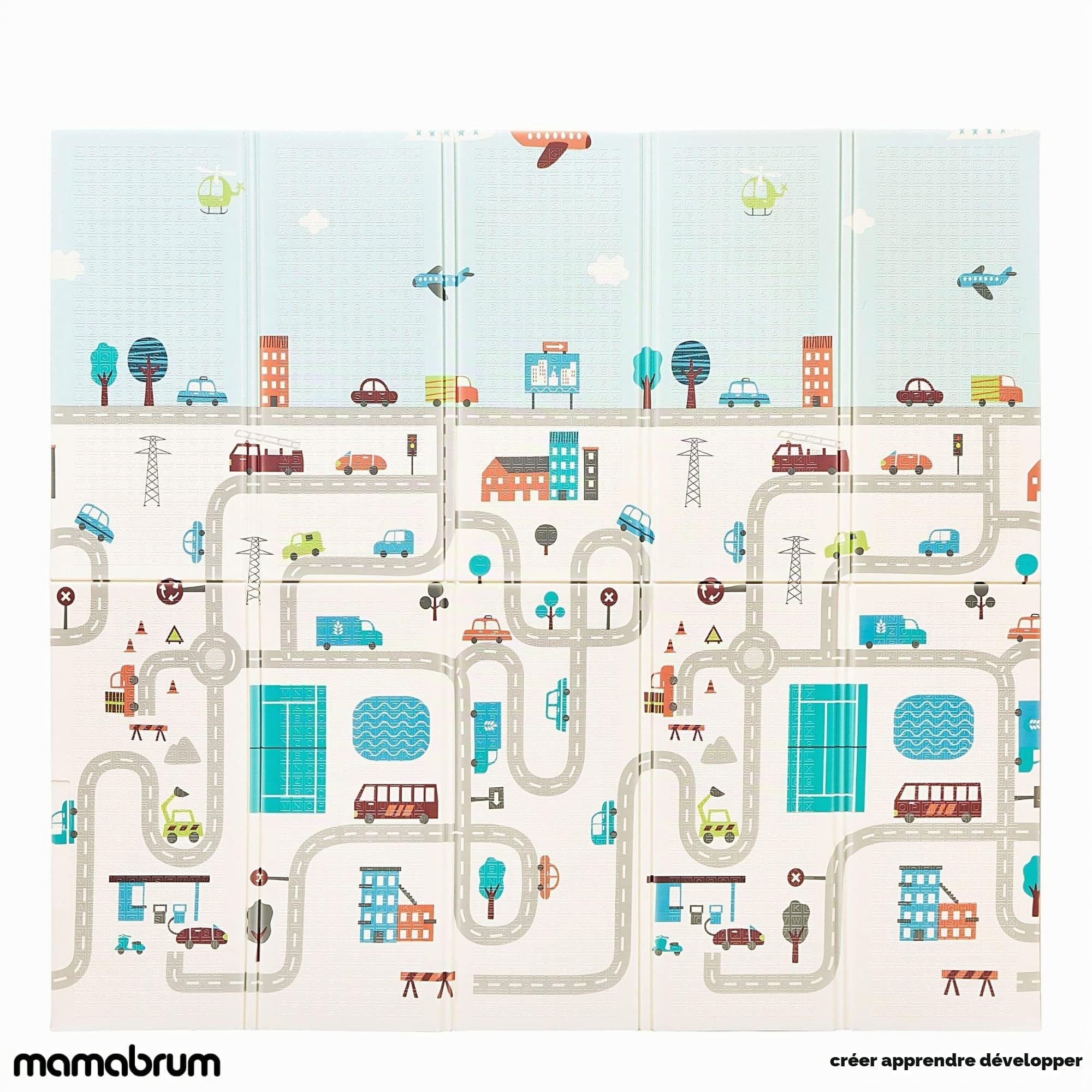 Mamabrum Tapis de jeu pour bébé - 200 x 180 x 1 cm - Pliable - En mousse - Étanche - Portable - Convient pour les enfants - Non toxique - Plus épais - Plus grand