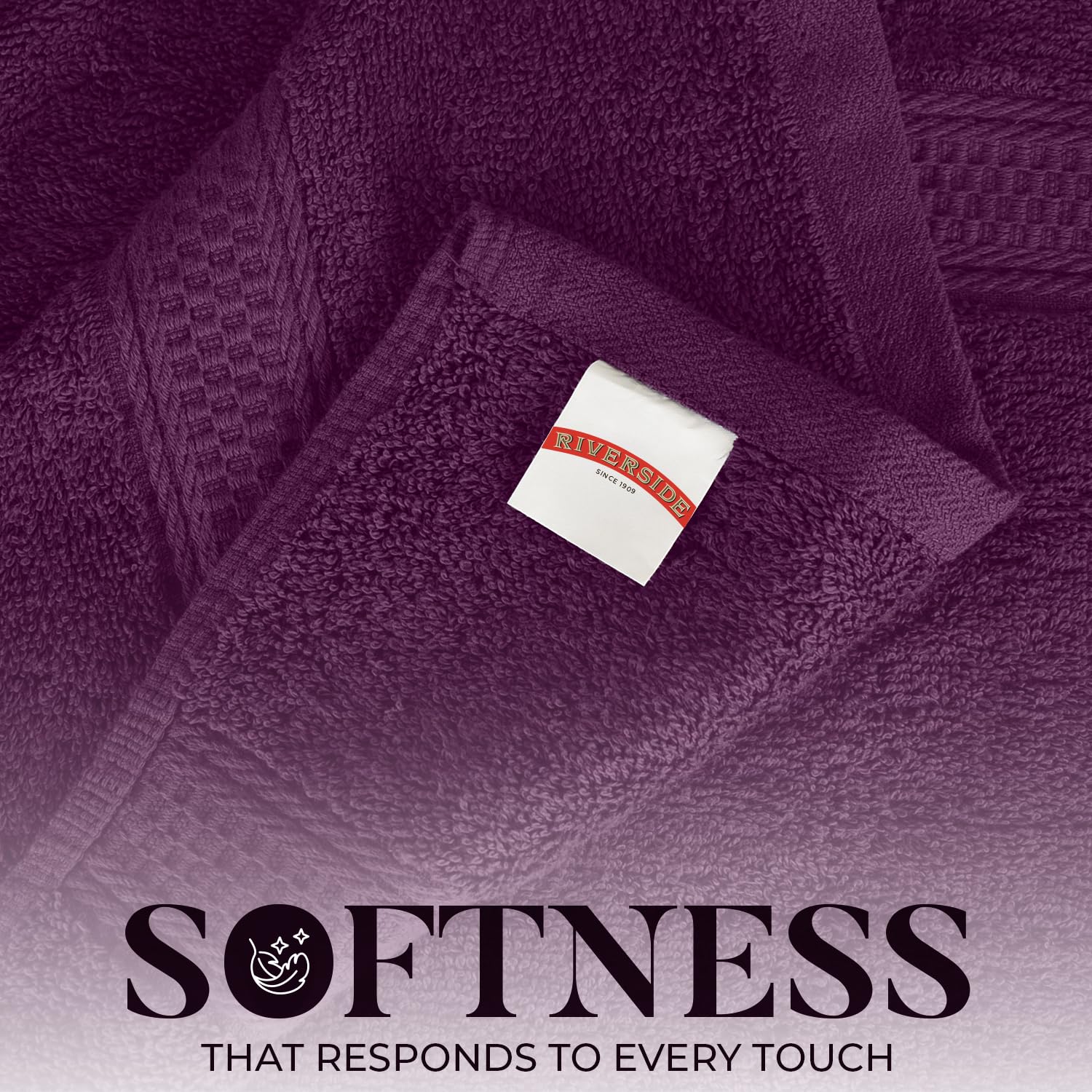 RIVERSIDE Luxury Bath Towels - 4 Pack, Purple -5 RIVERSIDE Luxury Bath Towels - 4 Pack, Purple -5