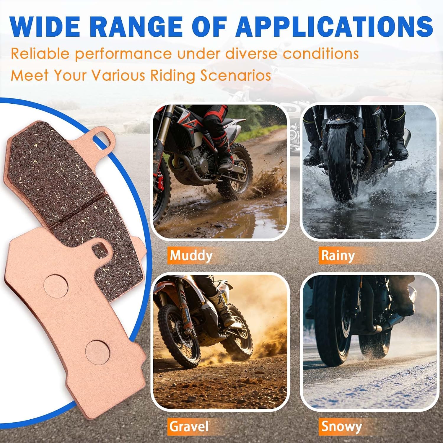 Front and Rear Brake Pads for Harley Davidson FLHR Road King, FLHTCU Ultra Classic Electra Glide 2008-2022, FLHXS Street Glide Special 2015-2022, FLHTC Electra Glide Classic 2008-2012