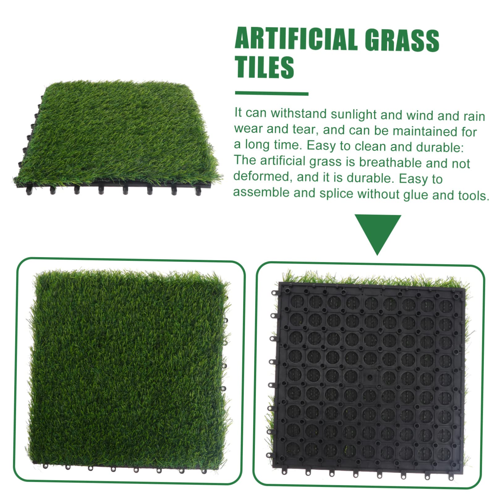 Amazon | PAMINGONO 人工芝タイル 屋外用 インターロッキング