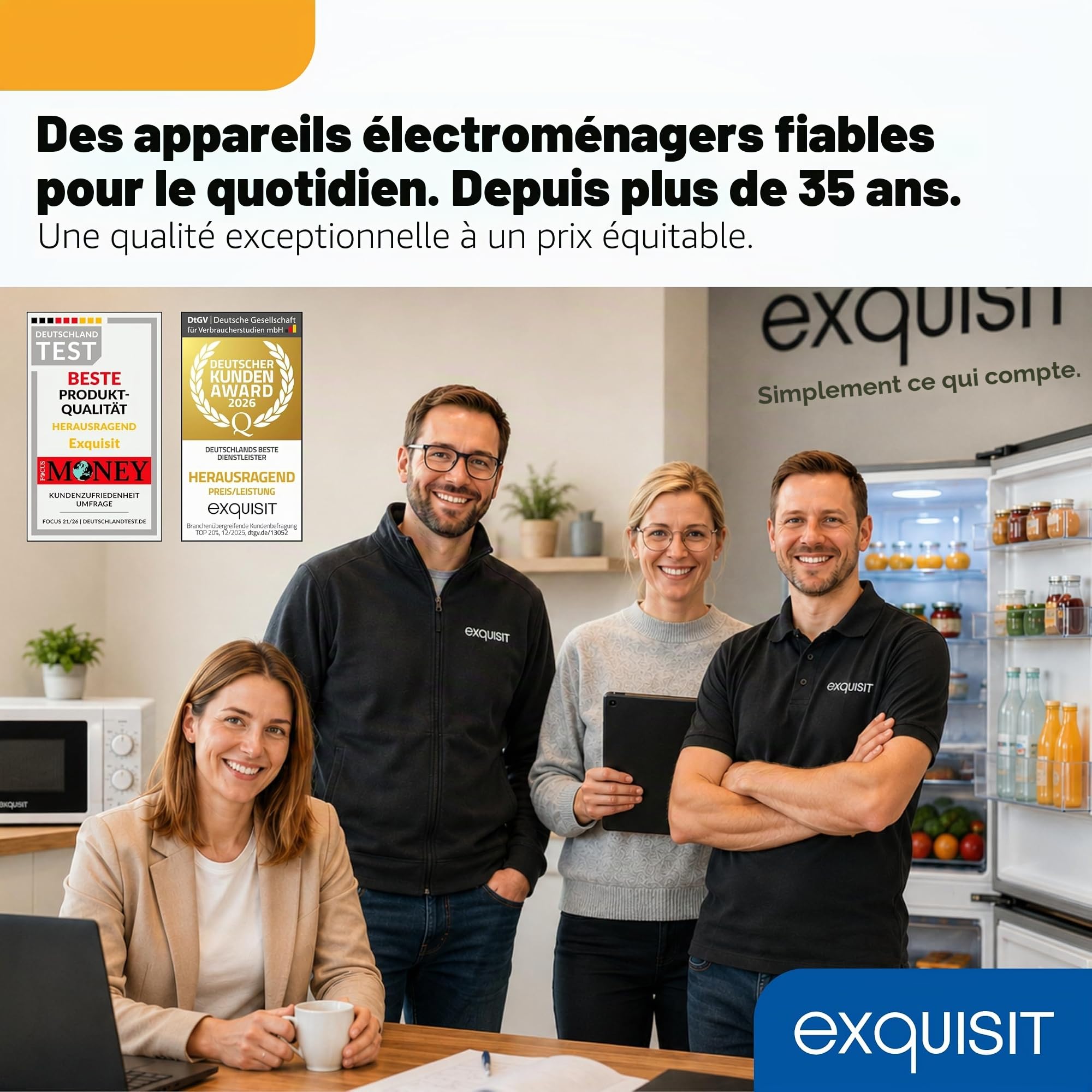 Exquisit Congélateur | Capacité utile de 91 l, classe énergétique E, bruit de 40 dB | Compartiment 4 étoiles, réglage manuel de la température, butée de porte interchangeable, 4 tiroirs | GS512-040E