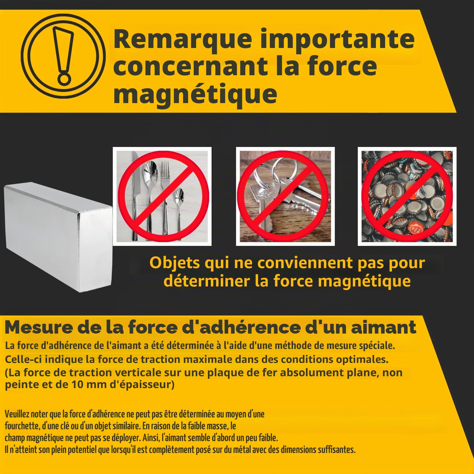 Aimant en néodyme N52 - 80 mm x 40 mm x 20 mm - Extra puissant - Grand aimant en néodyme - Plaque Power Block 220 kg